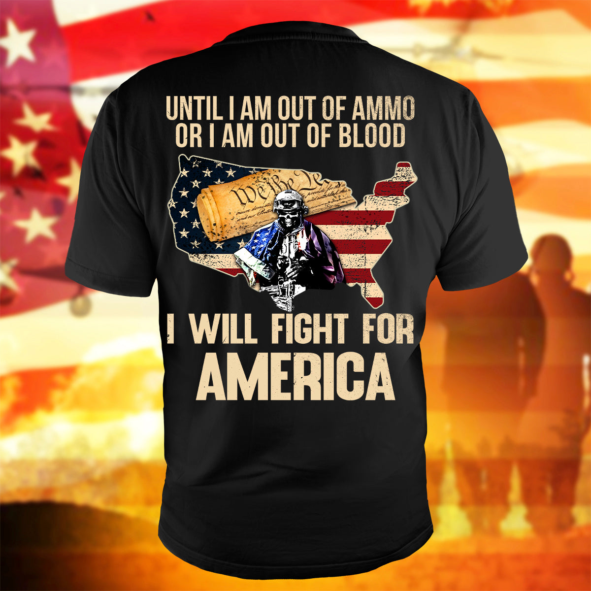 American Soldier T-Shirt I Will Fight For America Shirt Patriotic Gift