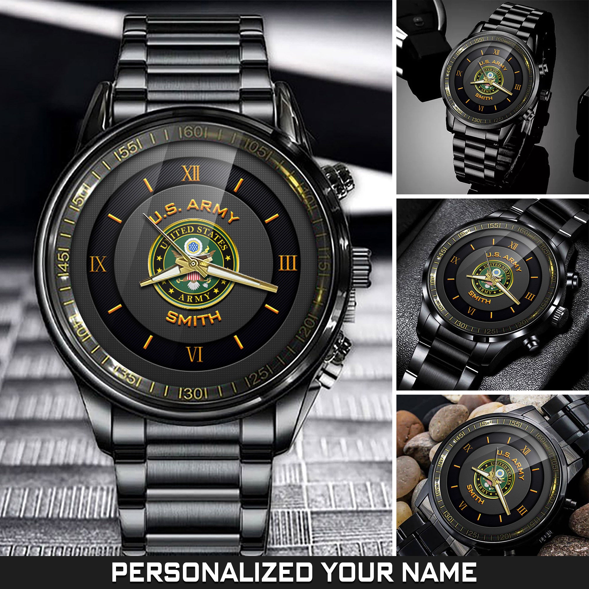Military Fashion Watch Duty Honor Country US Army Personalized Soldier Gift