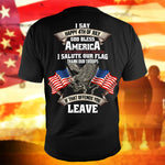 Happy 4th Of July T-Shirt I Own Guns Eat Bacon I Salute Our Flag Shirt Independence Day Gift