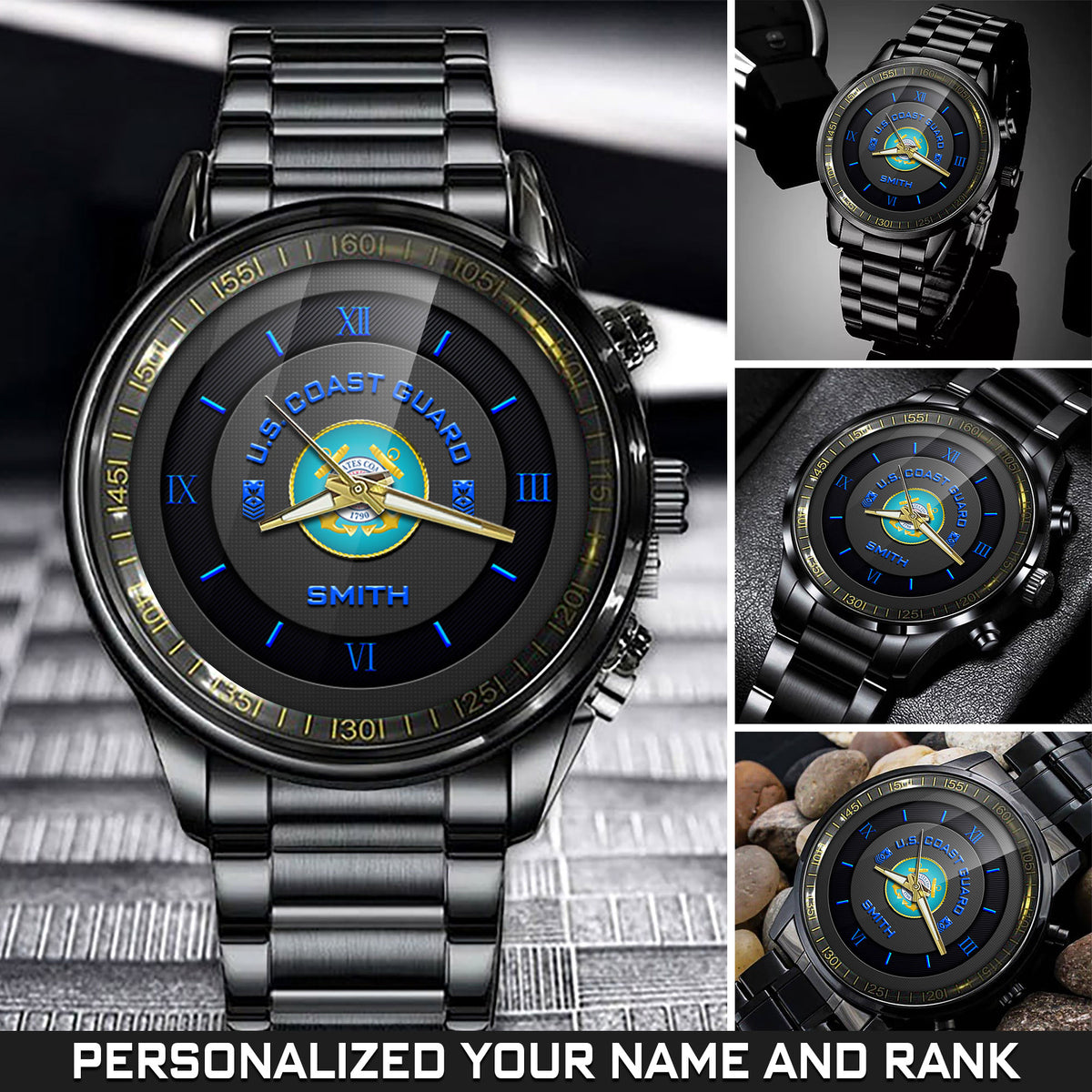 U.S. Coast Guard Emblem Fashion Watch Mens Coast Guard Military Watches Custom Military Gift