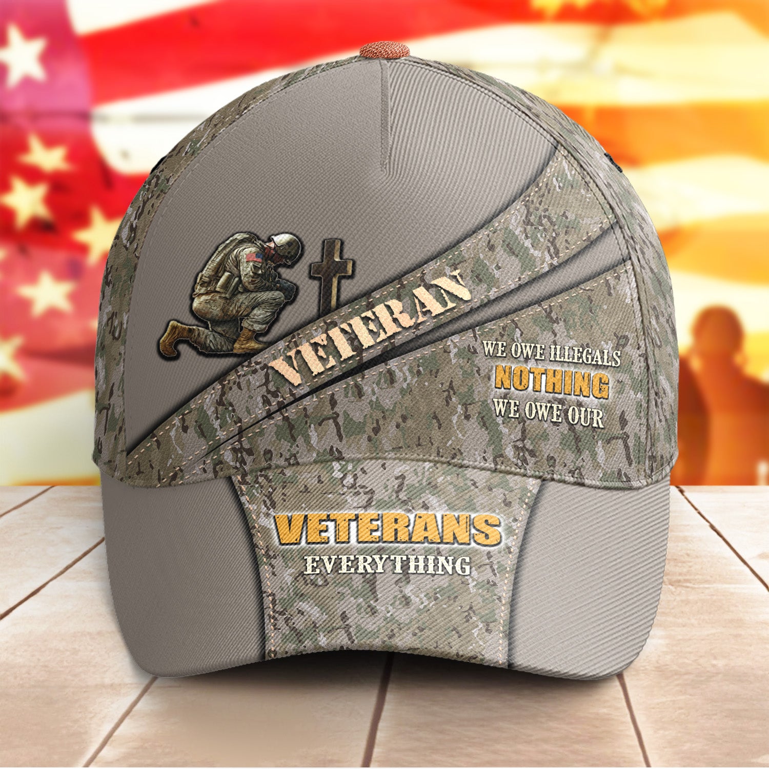 Veteran Camouflage Cap We Owe Illegals Nothing We Owe Our Veterans Everything Hat Army Veterans Gift