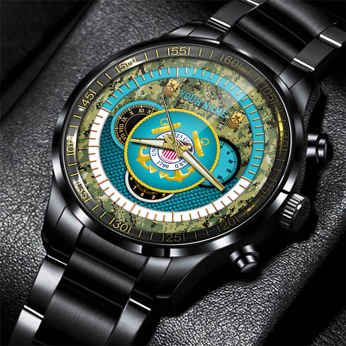 U.S. Coast Guard Watch Proud Coast Guard Emblem Fashion Watch Personalized USCG Gift