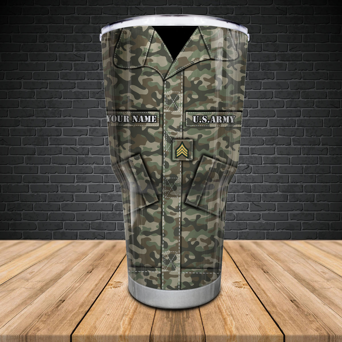 US Army Camouflage Uniform Tumbler My Time In Uniform Maybe Over But Tumbler Personalized Soldier Gift