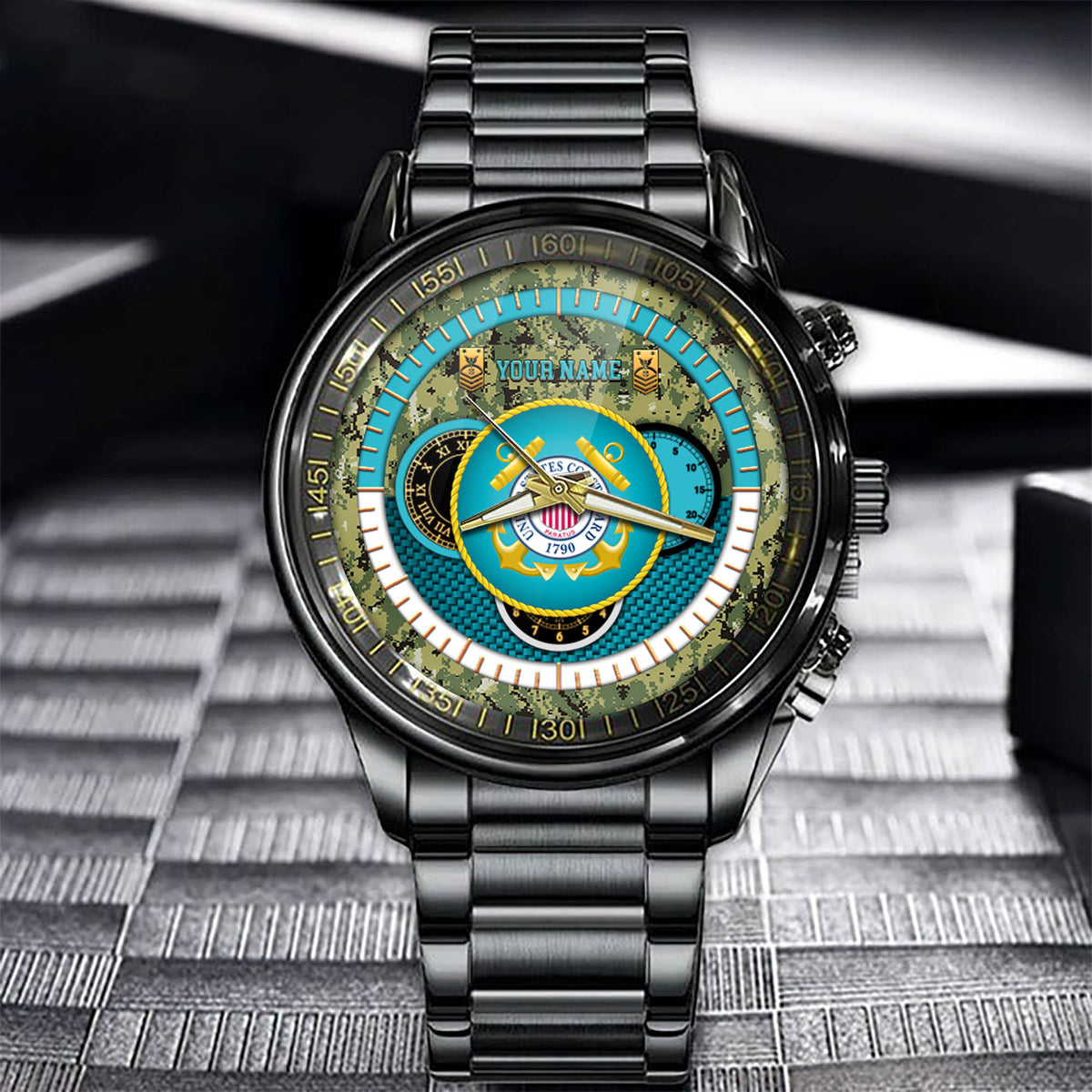 U.S. Coast Guard Watch Proud Coast Guard Emblem Fashion Watch Personalized USCG Gift