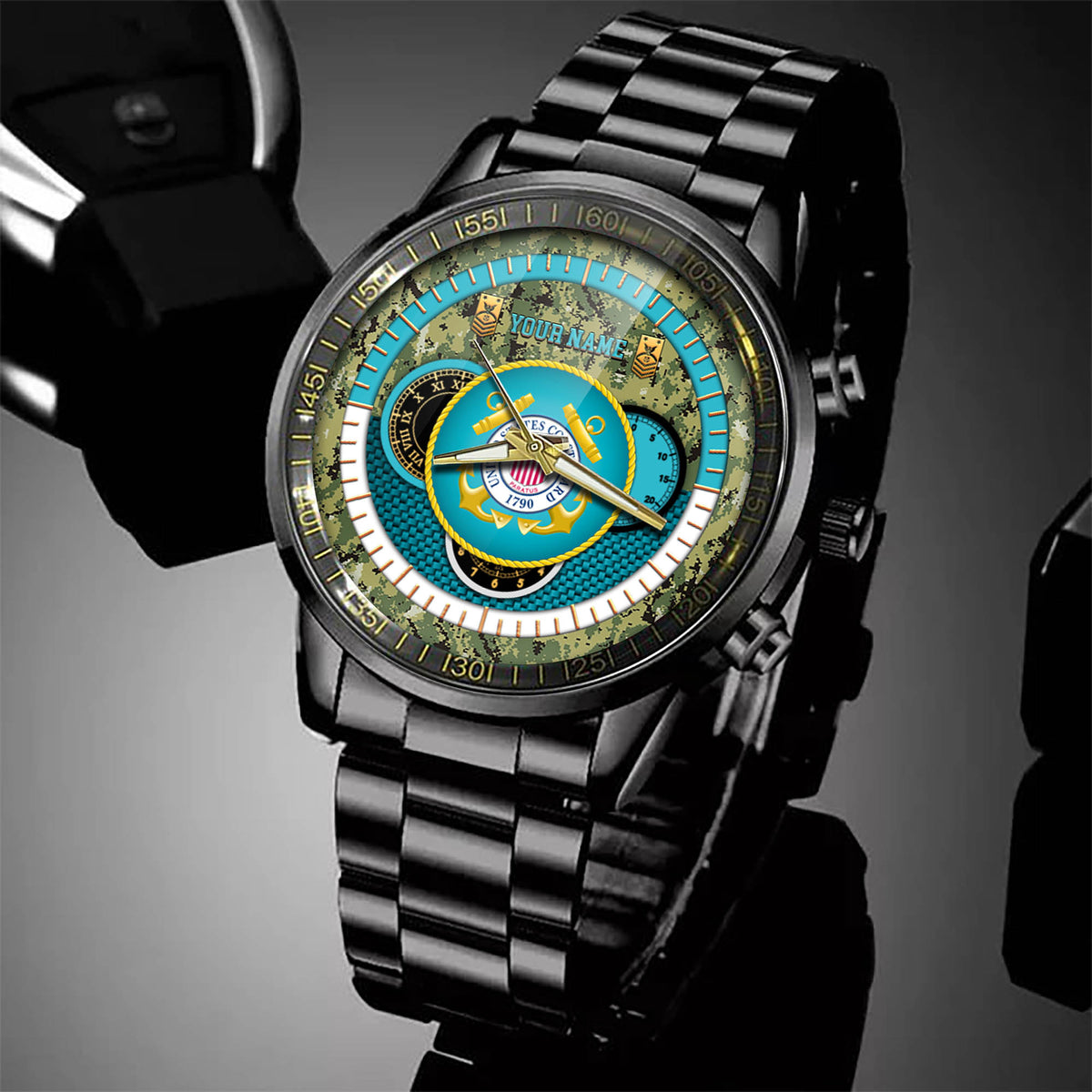 U.S. Coast Guard Watch Proud Coast Guard Emblem Fashion Watch Personalized USCG Gift