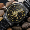 U.S. Army Emblem Black Gold Watch United States Army Est. 1775 Fashion Watch Personalized Soldier Gift