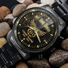 Vietnam Veteran Eagle Fashion Watch Duty Honor Country Black &amp; Gold Watch Personalized Gift For Vietnam Veteran