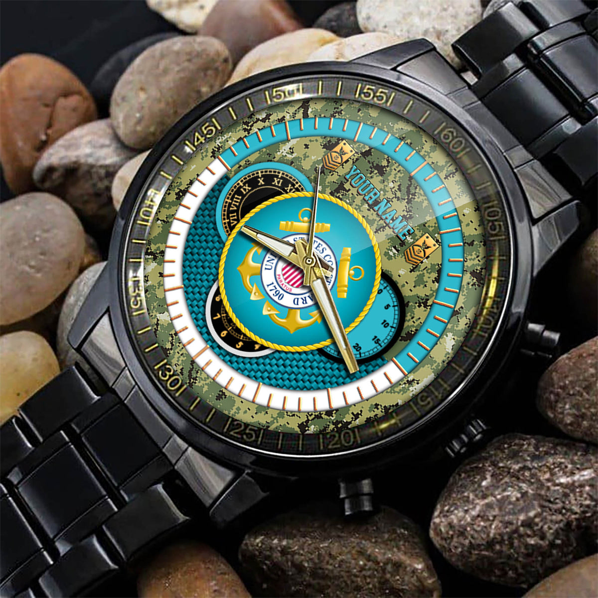 U.S. Coast Guard Watch Proud Coast Guard Emblem Fashion Watch Personalized USCG Gift