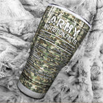 US Army Tumbler Uniform Camouflage Army Nutrition Facts Tumbler Personalized Military Gift