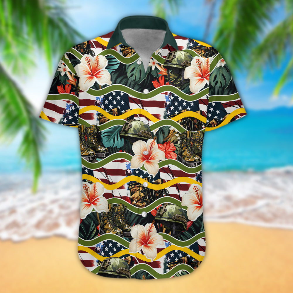 Military Hawaiian Shirt Soldier Short Sleeve Aloha Hawaiian Shirt Personalized Military Gift