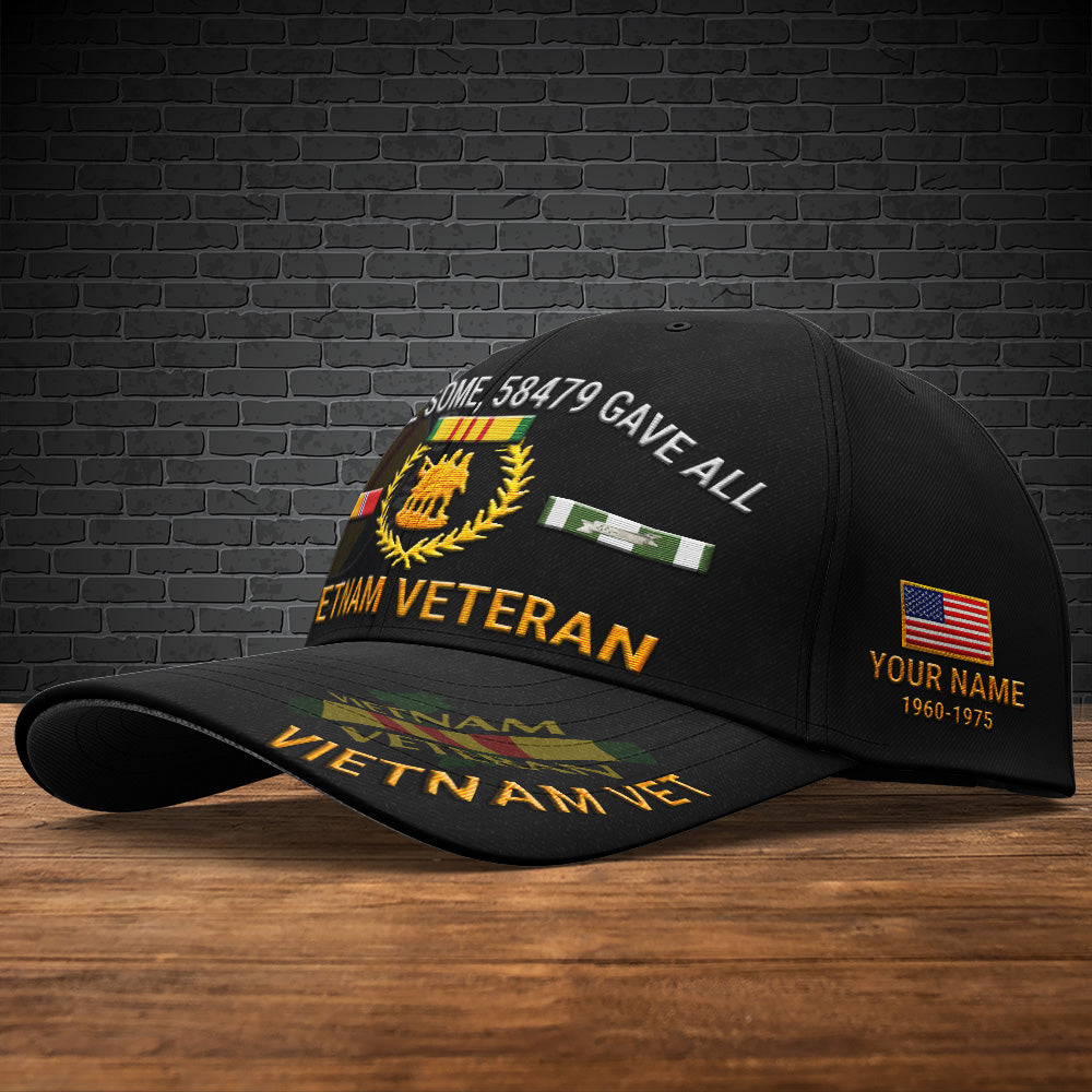 Vietnam Veteran Cap All Gave Some Black Baseball Cap Personalized Vietnam Veteran Gift