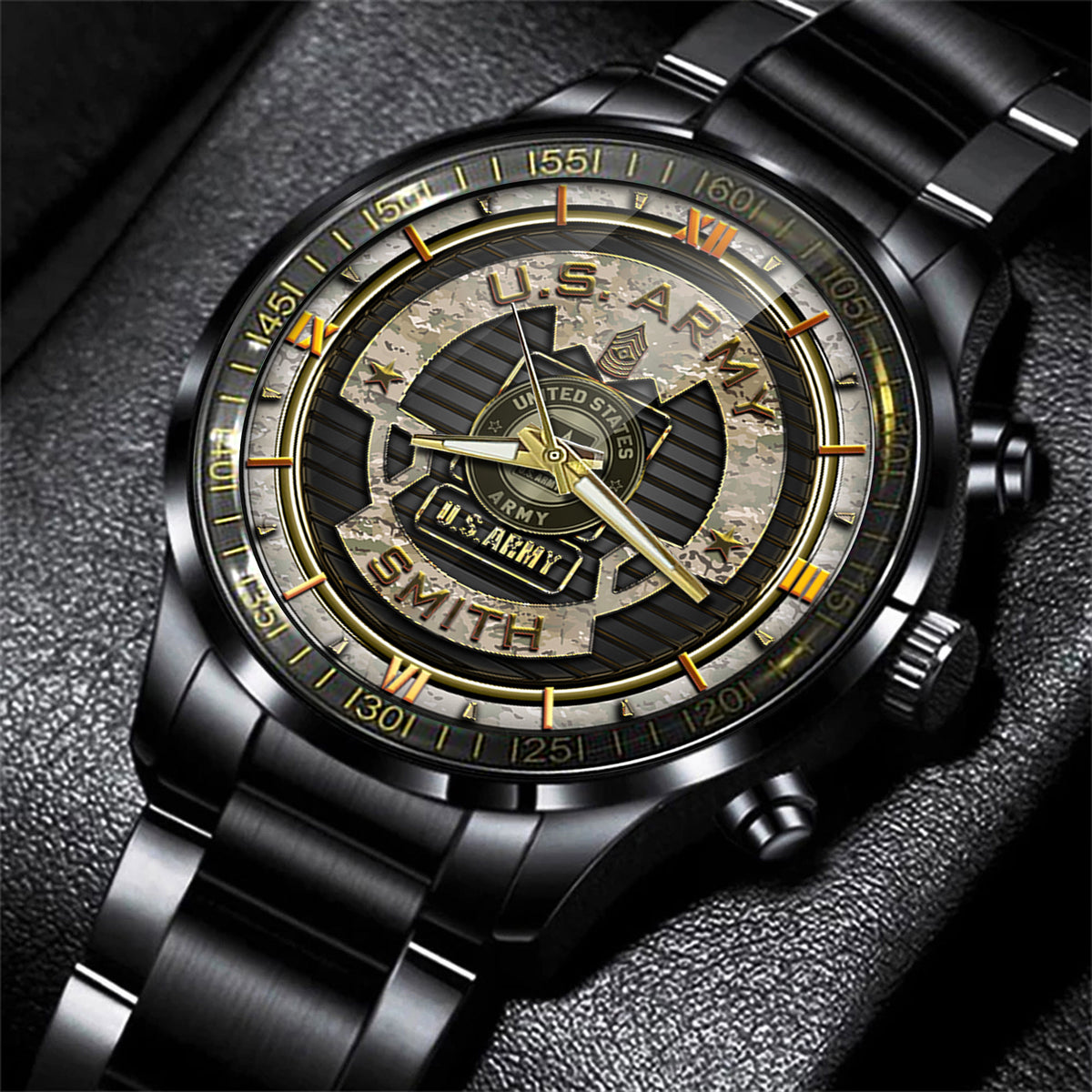 United States Army Fashion Watch US Military Black Watch Personalized Army Gift