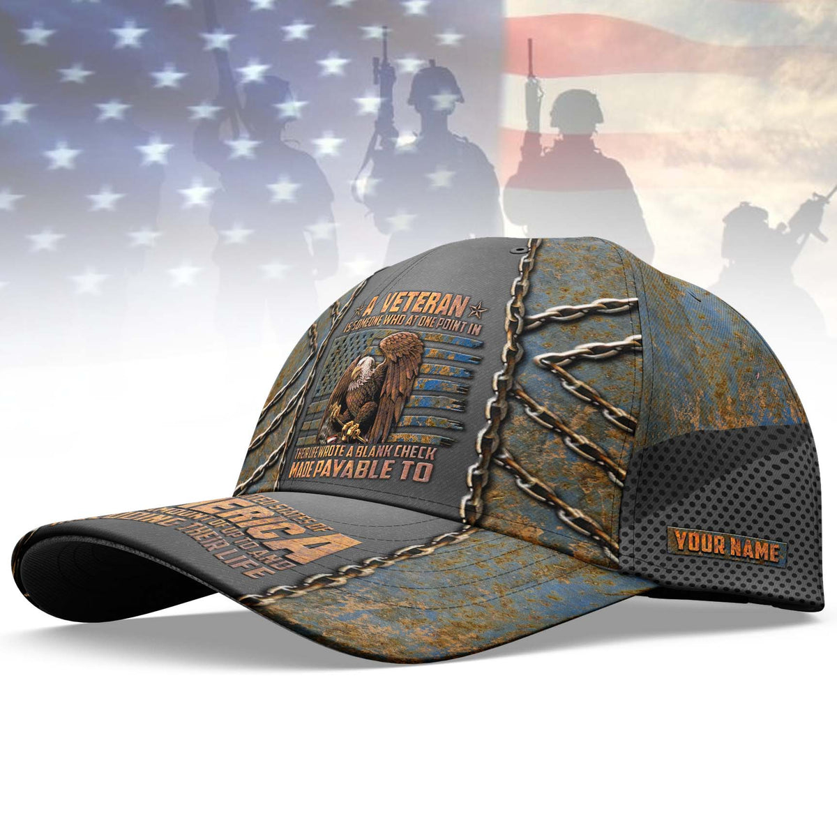 Veteran Eagle Baseball Cap A Veteran Is Someone Who At One Point Military Personalized Veteran Gift