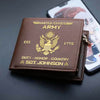 US Army Eagle Wallet E Pluribus Unum Bifold Leather Wallet Custom Name And Rank Army Gift