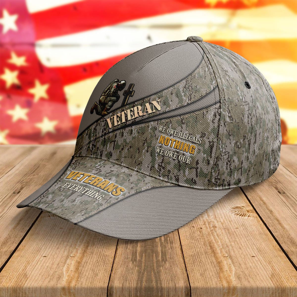 Veteran Camouflage Cap We Owe Illegals Nothing We Owe Our Veterans Everything Hat Army Veterans Gift