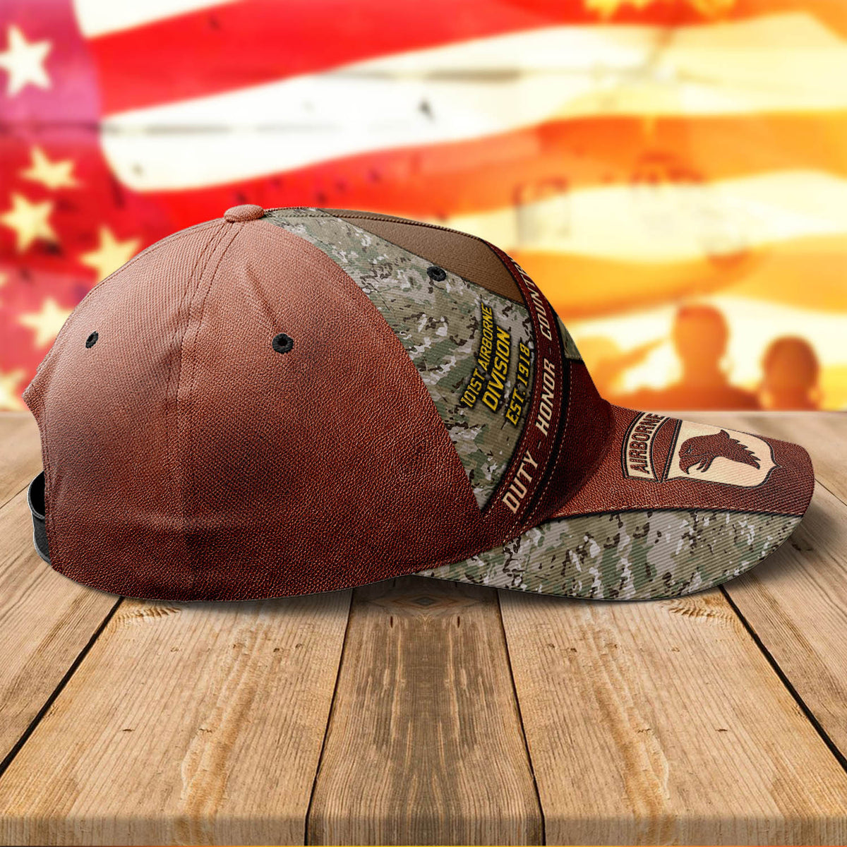 Airborne Screaming Eagle Cap 101st Airborne Division Duty Honor Country Camo Cap Personalized Soldier Gift