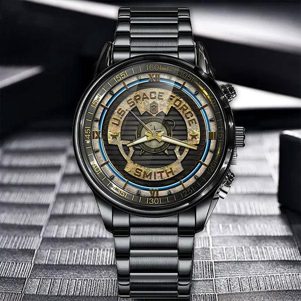 US Space Force Watch Proud Space Force Black Fashion Watch Personalize ...