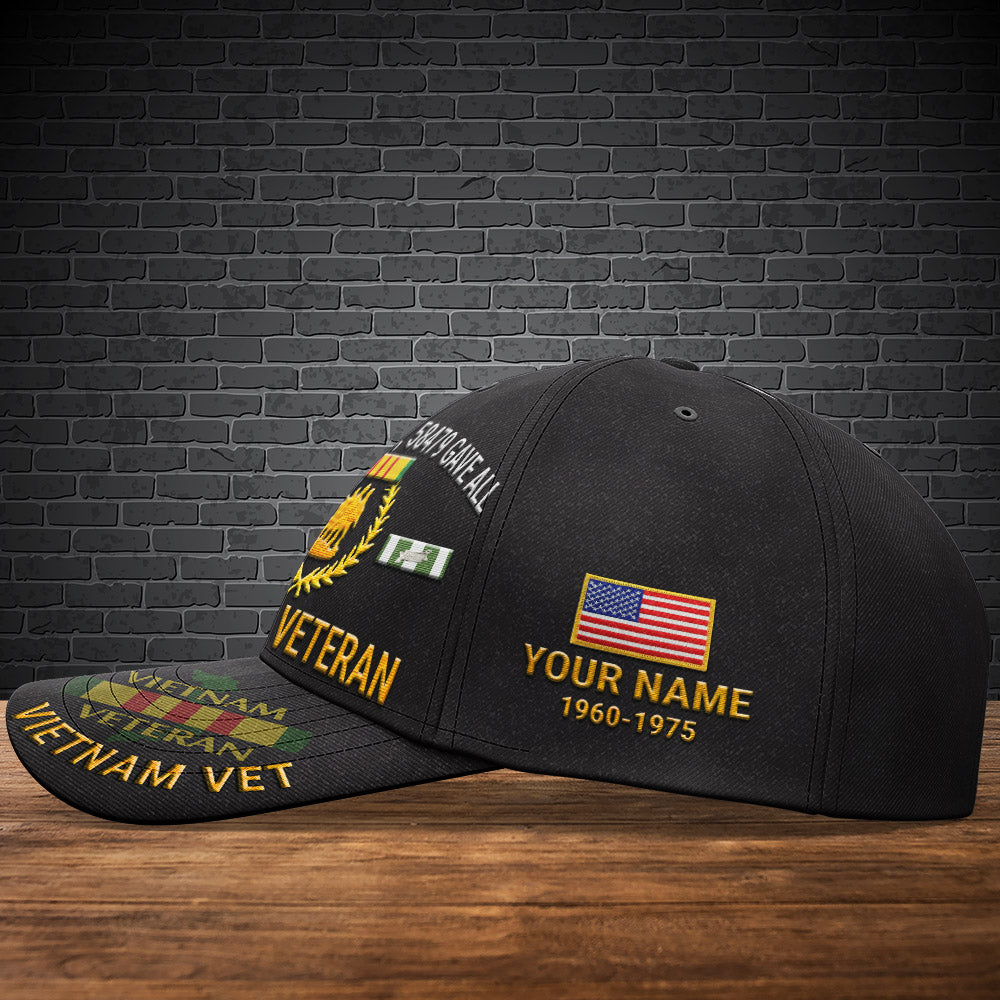 Vietnam Veteran Cap All Gave Some Black Baseball Cap Personalized Vietnam Veteran Gift