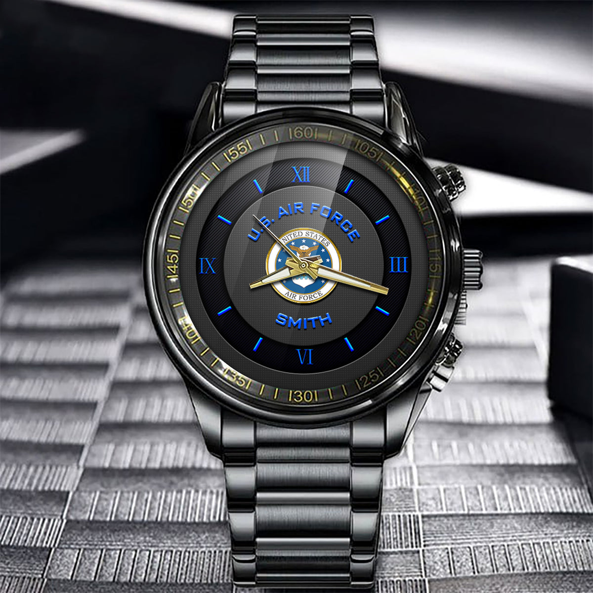 US Air Force Fashion Watch Proudly USAF Fly Fight Win Military Watch Custom Military Gift