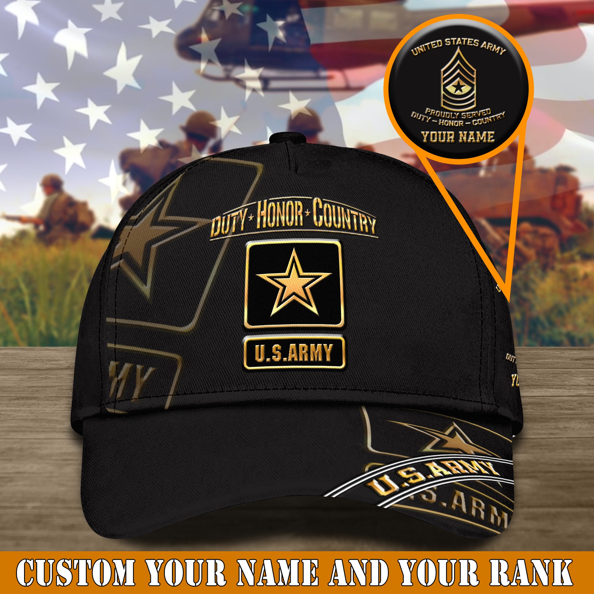 U.S Army Men Cap Duty Honor Country Baseball Cap For Military Personalized Army Gift