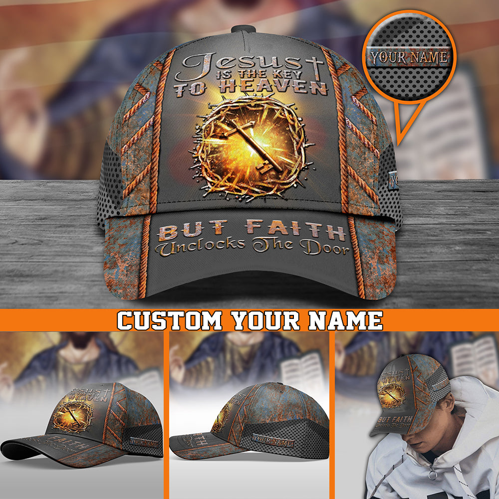 Christian Faith Hat Jesus Is The Key To Heaven Baseball Cap Personalized Christian Gift