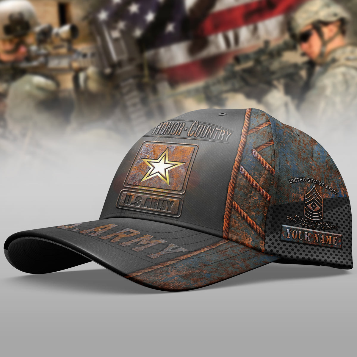 United States Army Cap Proudly Served Duty Honor Country Baseball Cap Custom Military Gift