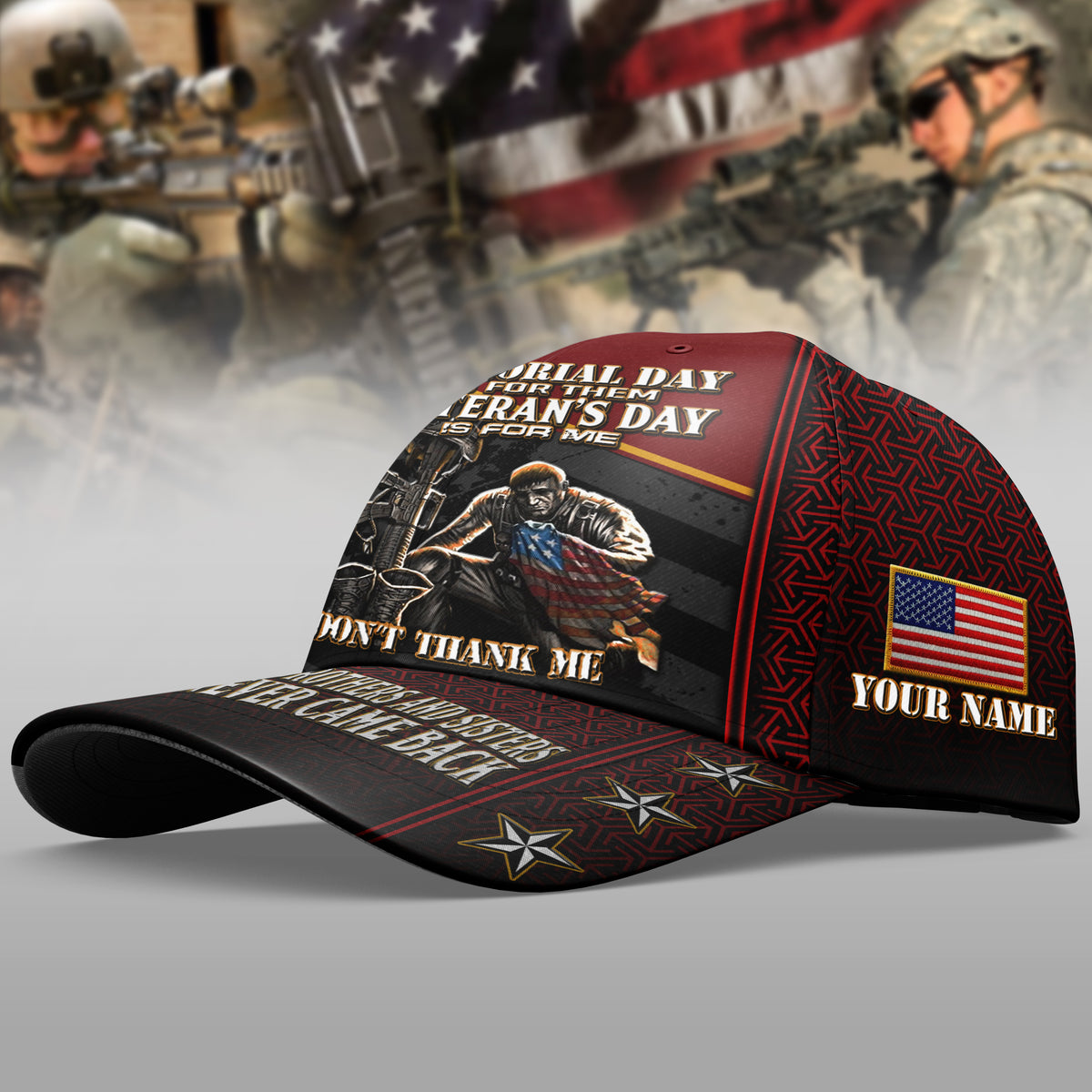 Veterans Day Baseball Cap Memorial Day Is For Them Veteran's Day Is For Me Cap Custom Veteran's Day Gift