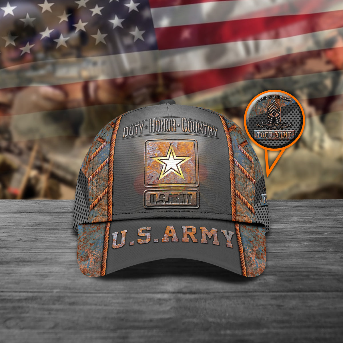 United States Army Cap Proudly Served Duty Honor Country Baseball Cap Custom Military Gift