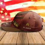 United States Army Brown Cap Honor Country US Army Emblem Cap Custom Name And Army Rank Gift