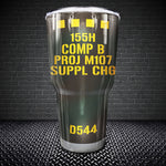 155H Comp B Proj M107 Tumbler US Army Green Tumbler D544 Military Gift