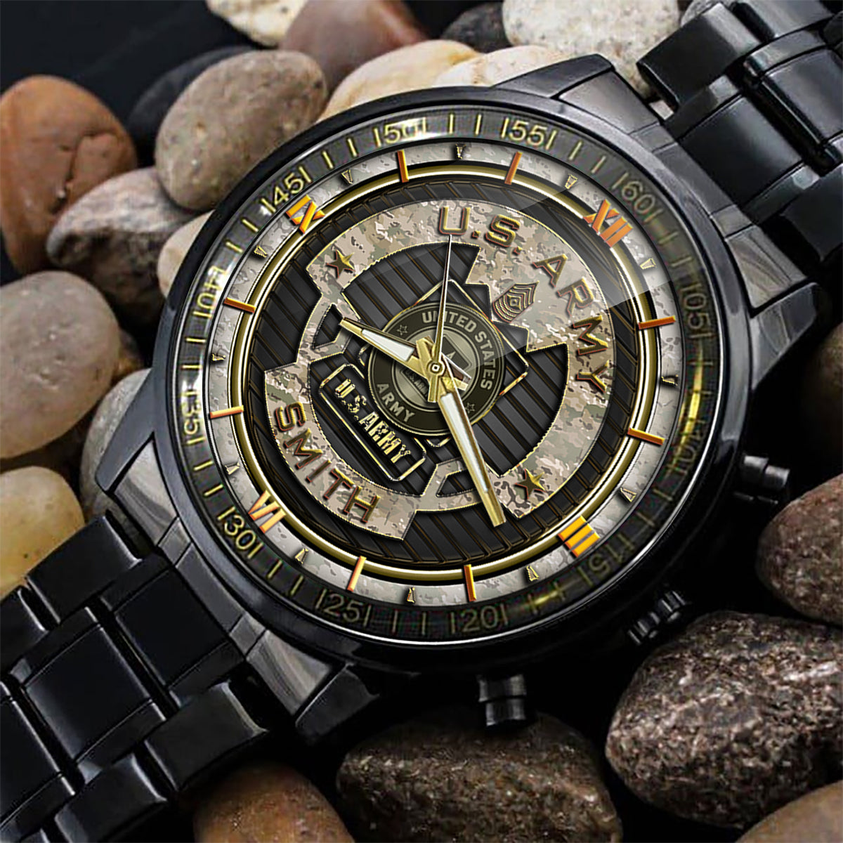 United States Army Fashion Watch US Military Black Watch Personalized Army Gift