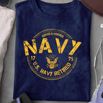 US Navy T-Shirt Served And Honored US Navy Retired Shirt Military Retirement Gift