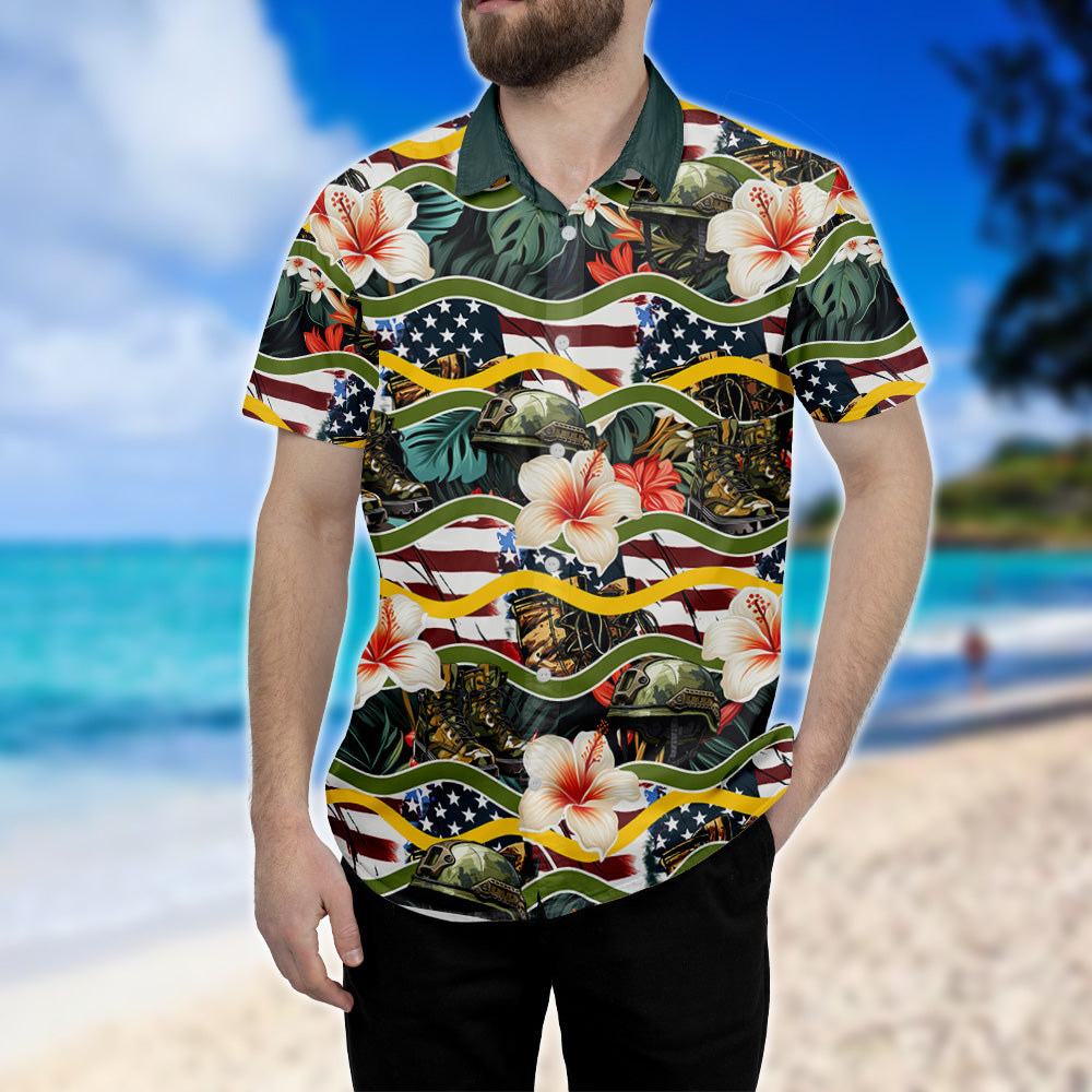 Military Hawaiian Shirt Soldier Short Sleeve Aloha Hawaiian Shirt Personalized Military Gift