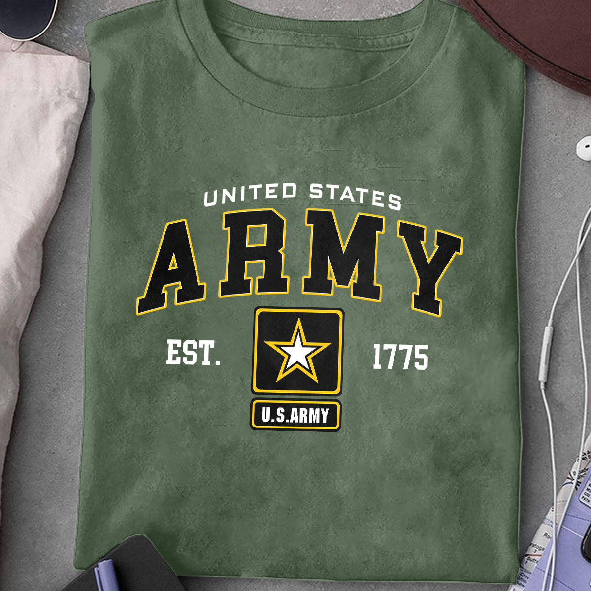 U.S Army T-Shirt US Army Gold Star Badge Est 1775 Shirt Military Gift