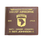 101st Airborne Division Men Wallet Airborne Eagle Leather Wallet Personalized Soldier Gift (test)