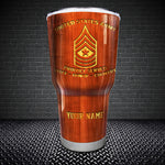 Military Woodgrain Tumbler US Army Duty Honor Country Tumbler Personalized Army Gift