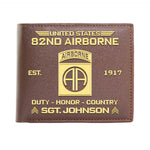 82nd Airborne Emblem Wallet Airborne Duty Honor Country Wallet Personalized Military Gift