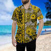 United States Army Hawaiian Shirt Black Yellow Floral Military Tropical Shirt Personalized US Army Gift