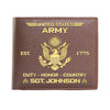 US Army Eagle Wallet E Pluribus Unum Bifold Leather Wallet Custom Name And Rank Army Gift