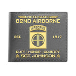 82nd Airborne Emblem Wallet Airborne Duty Honor Country Wallet Personalized Military Gift