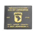 101st Airborne Division Men Wallet Airborne Eagle Leather Wallet Personalized Soldier Gift (test)