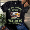 US Eagle Veteran T-Shirt We Owe Our Veterans Everything Shirt Veterans Gift