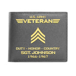 United States Army Veteran Wallet Duty Honor Country Army Bifold Wallet Personalized Soldier Gift