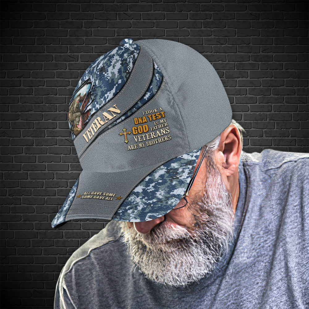 Navy Veterans Cap I Took A DNA Test Veterans Are My Brother Camo Cap US Navy Gifts