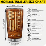 Army Flag Tumbler US Army Proudly Served Tumbler Personalized Soldier Gift