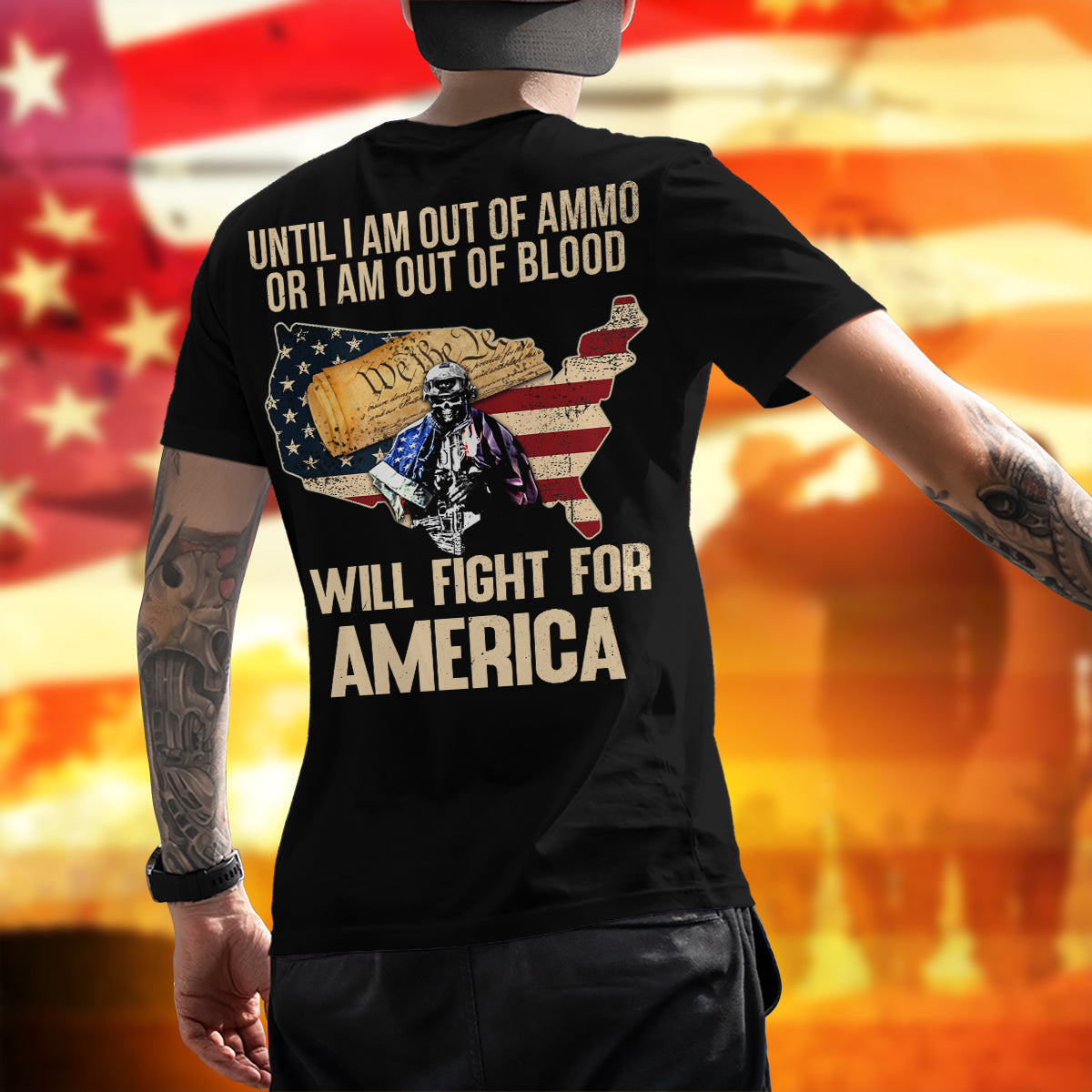 American Soldier T-Shirt I Will Fight For America Shirt Patriotic Gift