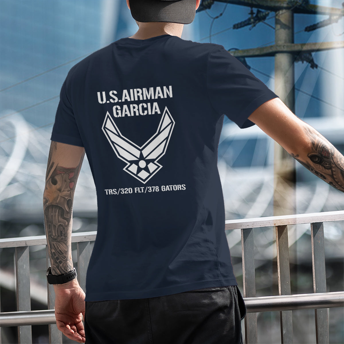 Proud Air Force T-Shirt For Family US Airman Shirt Personalized Mom Dad Military Gift