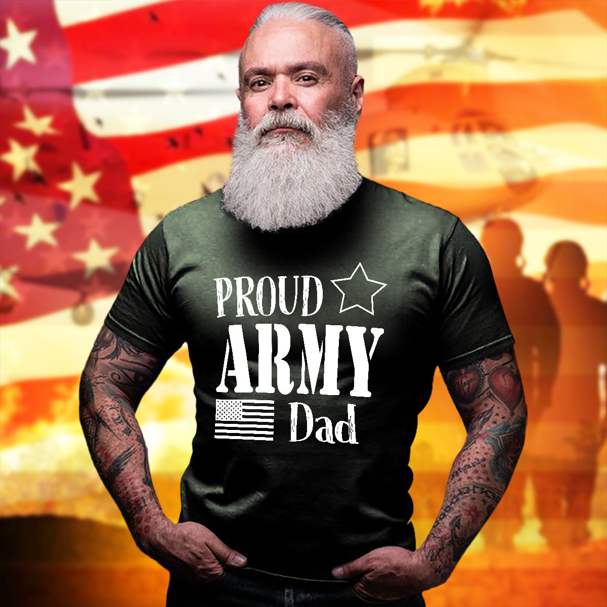 Proud Army T-Shirt Military US Flag Shirt Army Personalized Family Gift