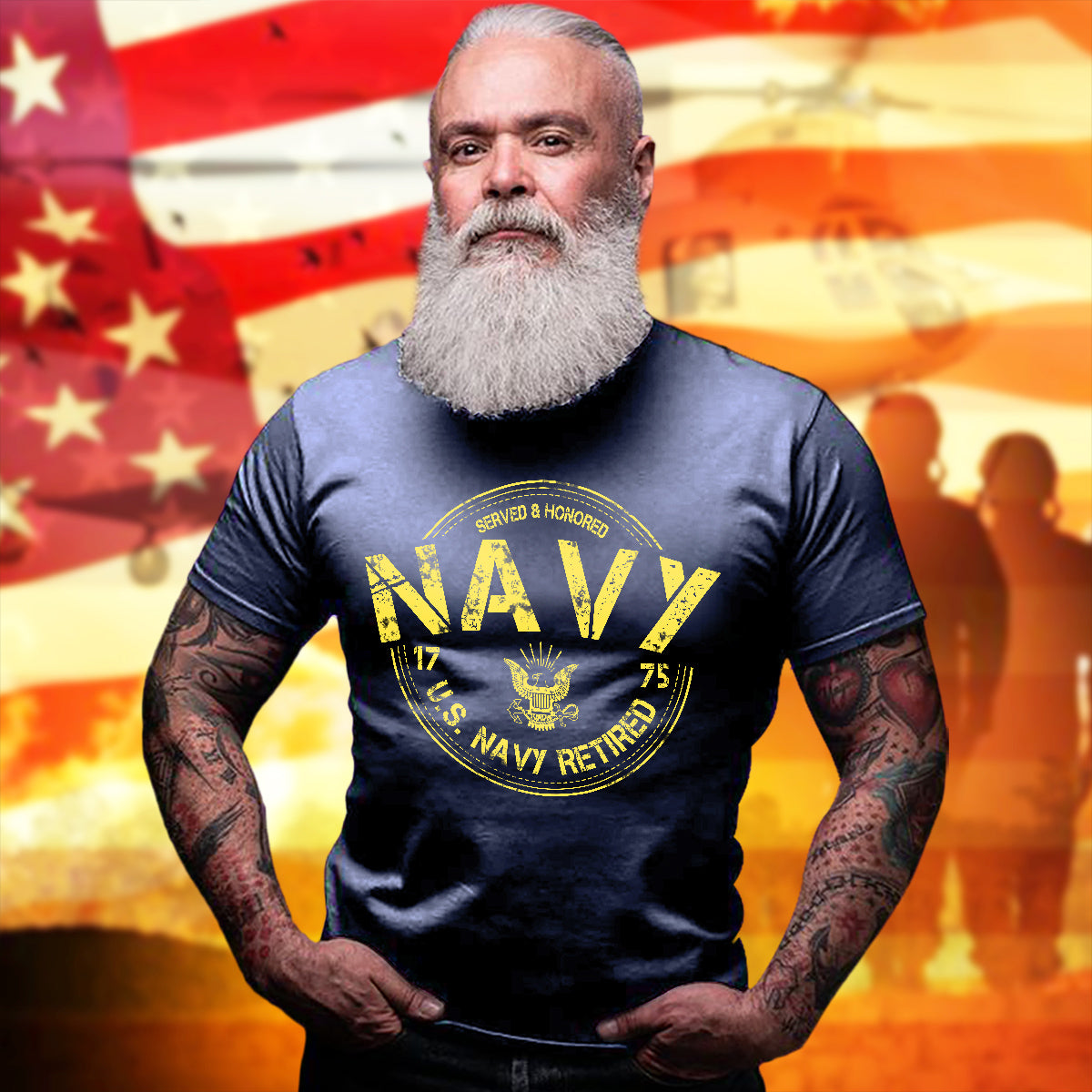 US Navy T-Shirt Served And Honored US Navy Retired Shirt Military Retirement Gift