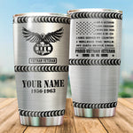 Vietnam Veteran Tumbler I Am A Veteran Love Freedom Wore Dog Tags Tumbler Personalized Soldier Gift